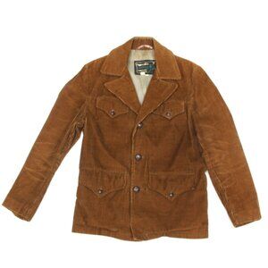 Vintage 70s SCHOTT BROS Rancher Brown Corduroy Button Mens Coat Jacket sz 38 738